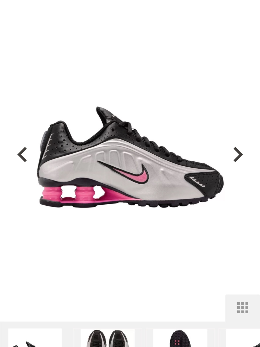 Nike Shox Running Sneakers in Black, Silver & Pink